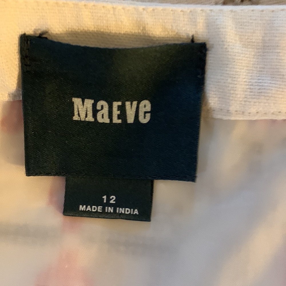 Maeve Cream Mini Skirt with Orange Geometric Embroidery - Picture 7 of 8